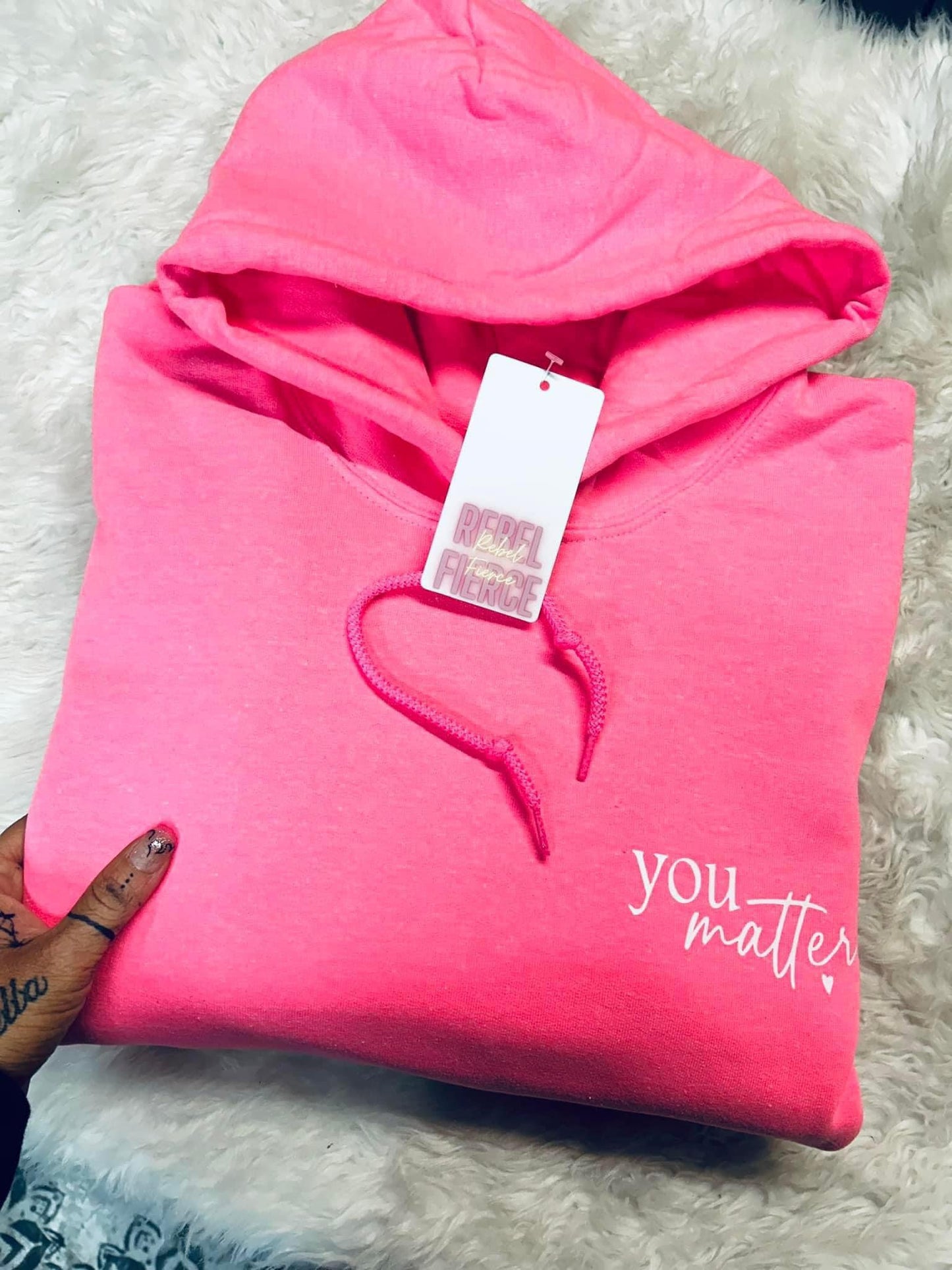 Dear Person, You Matter Neon Pink Sweatshirt Pullover Hoodie