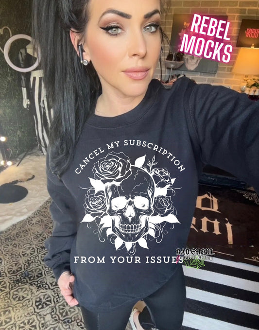 Cancel My Subscription Black Crew Neck Sweatshirt