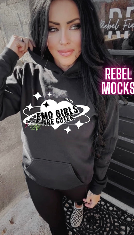 Emo Girls Are Cuter Black hoodie Sweatshirt Pullover