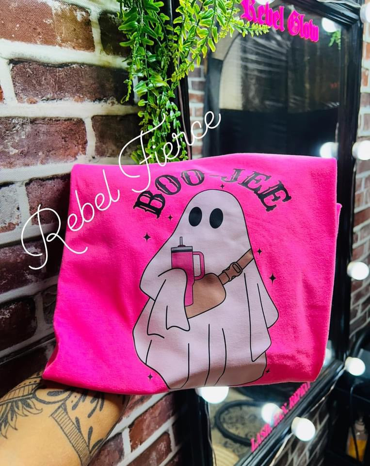 Boojee Ghost Neon Pink  Tee