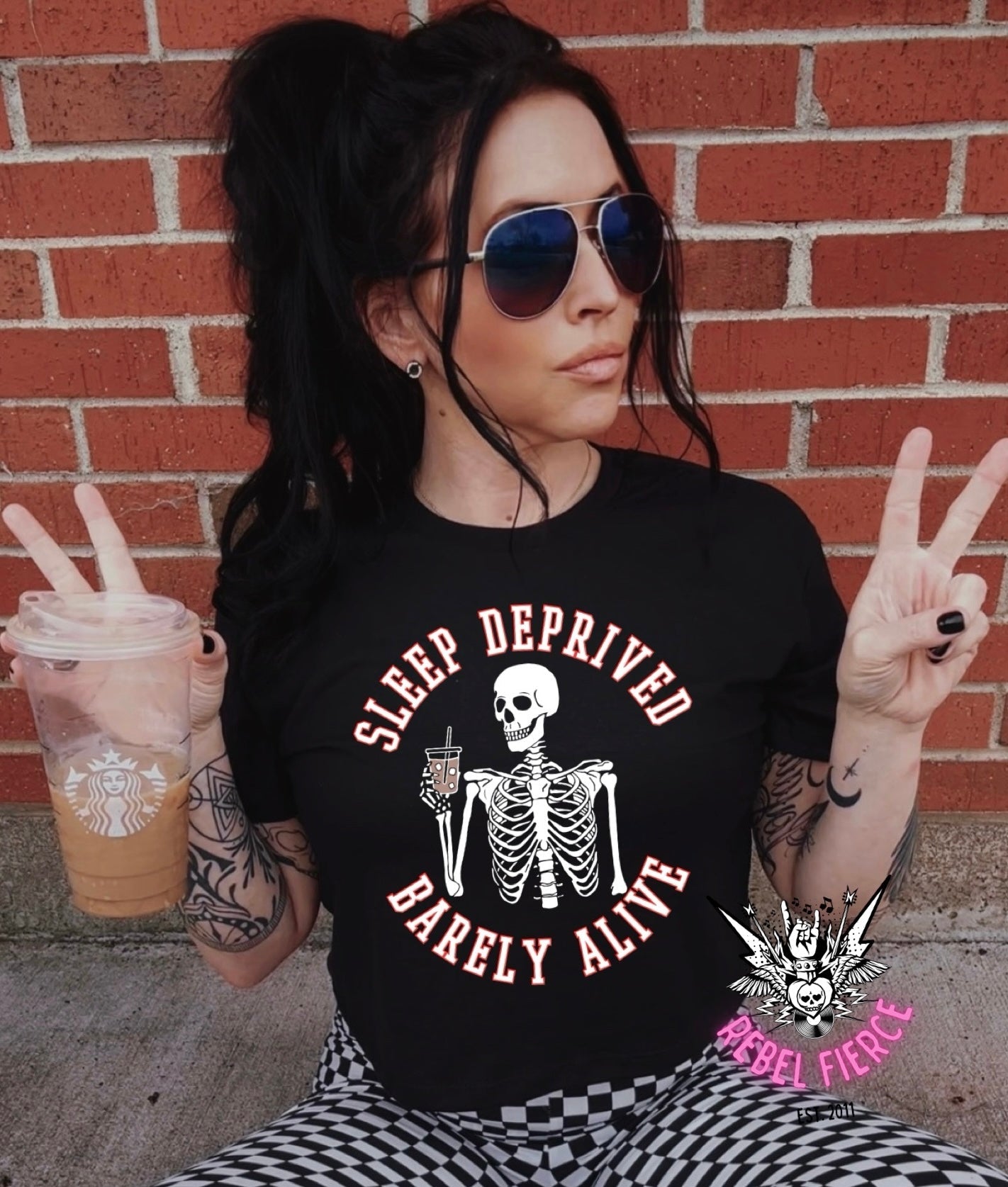 Sleep Deprived Barely Alive Black Tee