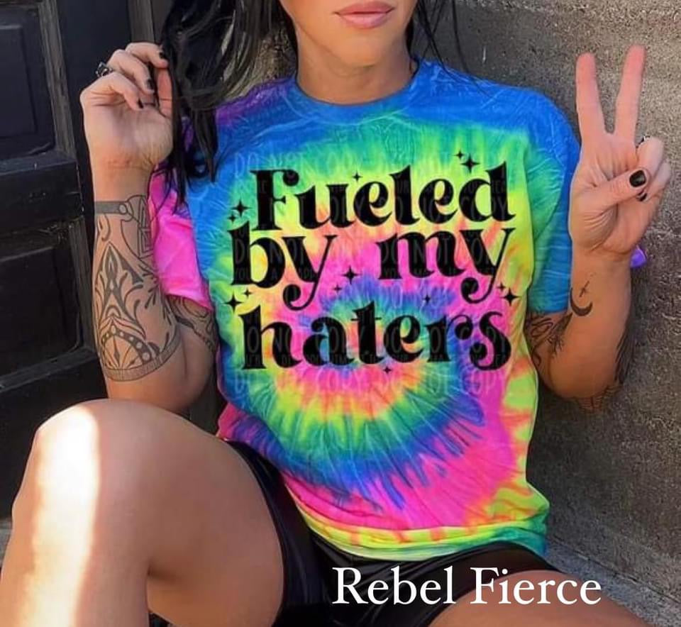 Fueled By My Haters Neon Tie Dye Tee