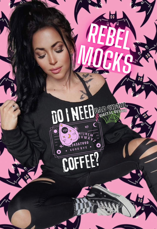 Do I Need Coffee? Off Shoulder Black Crewneck Sweatshirt