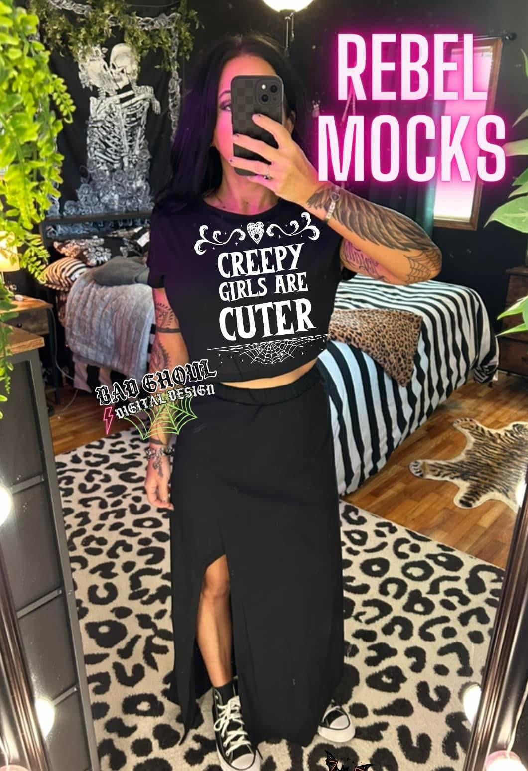 Creepy Girls Are Cuter Black FULL length Tee