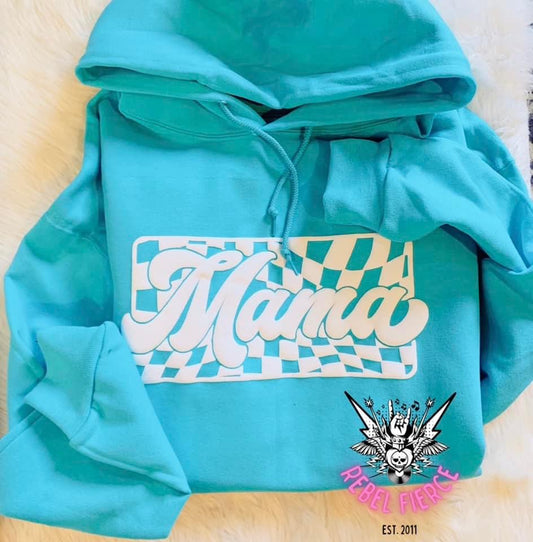 Mama Scuba Blue Hoodie PUFF sweatshirt