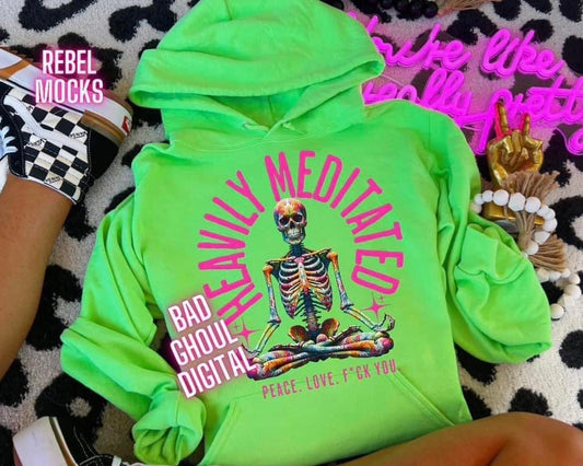 Heavily Meditated Neon Hoodie