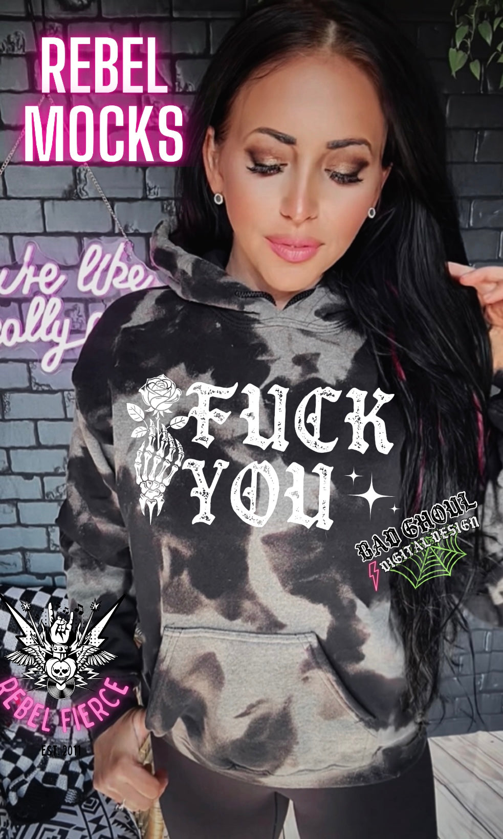 Fuck You Acid Wash Sweatshirt Hoodie