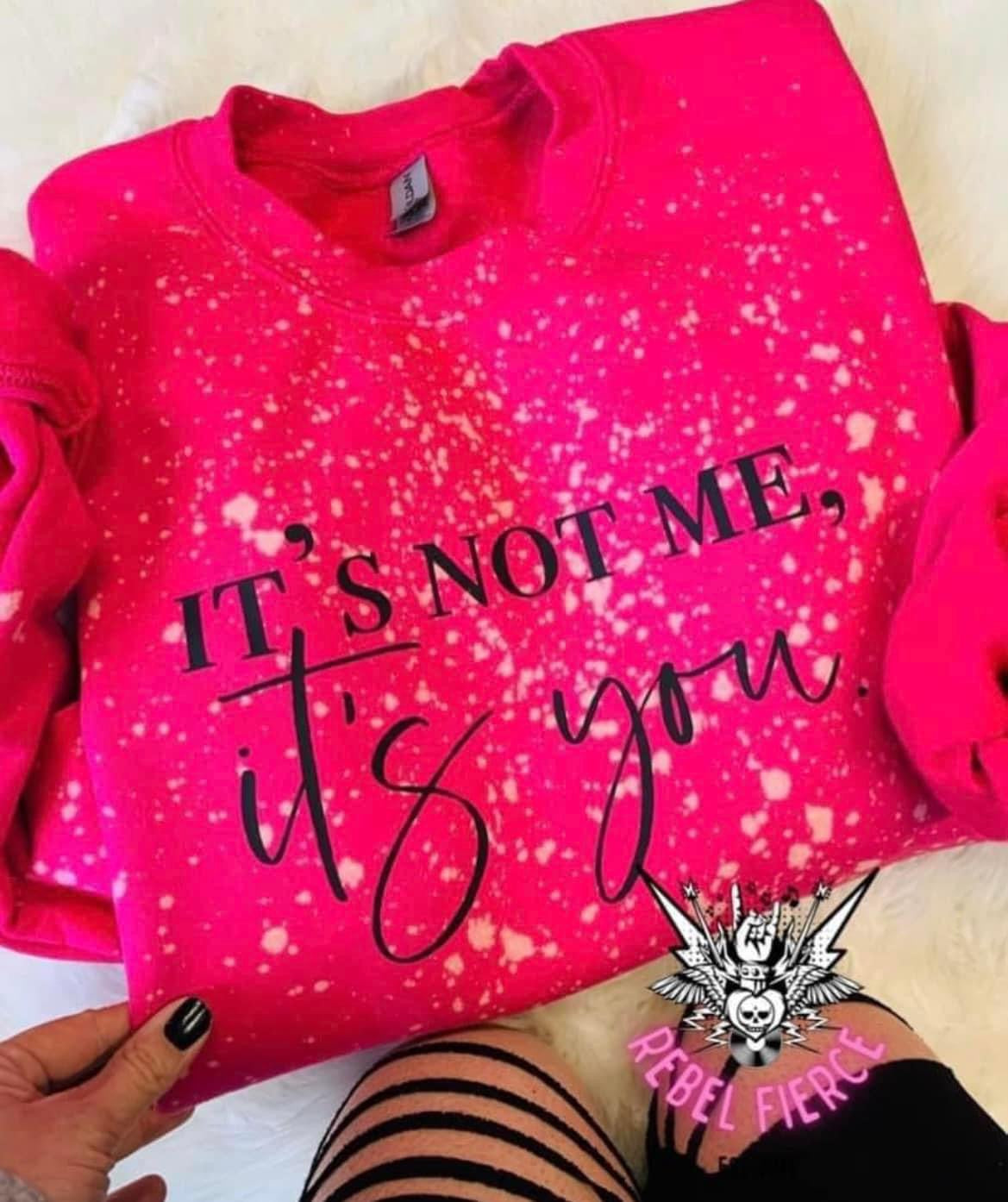 It’s not me, it’s you rebel pink acid wash crew neck