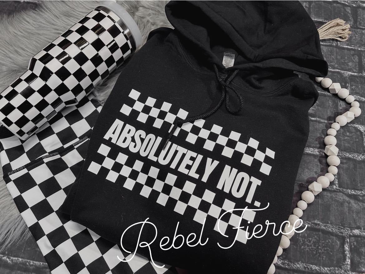 Absolutely Not Checkered Black Hoodie