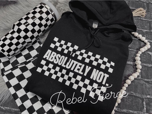 Absolutely Not Checkered Black Hoodie