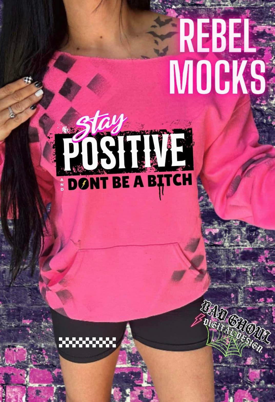 Stay Positive Don’t Be A Bitch Checkered Sweatshirt Pullover Hoodie