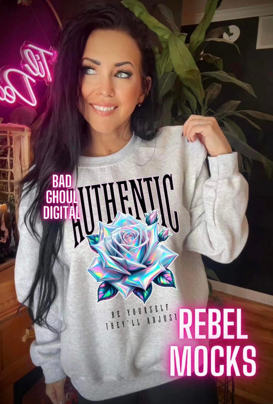 Authentic Holographic Crew Neck Sweatshirt PUllover