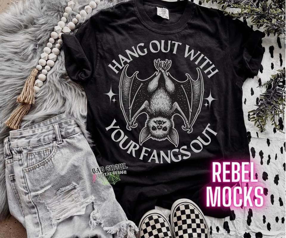 Hang Out With Your Fangs Out Black Tee