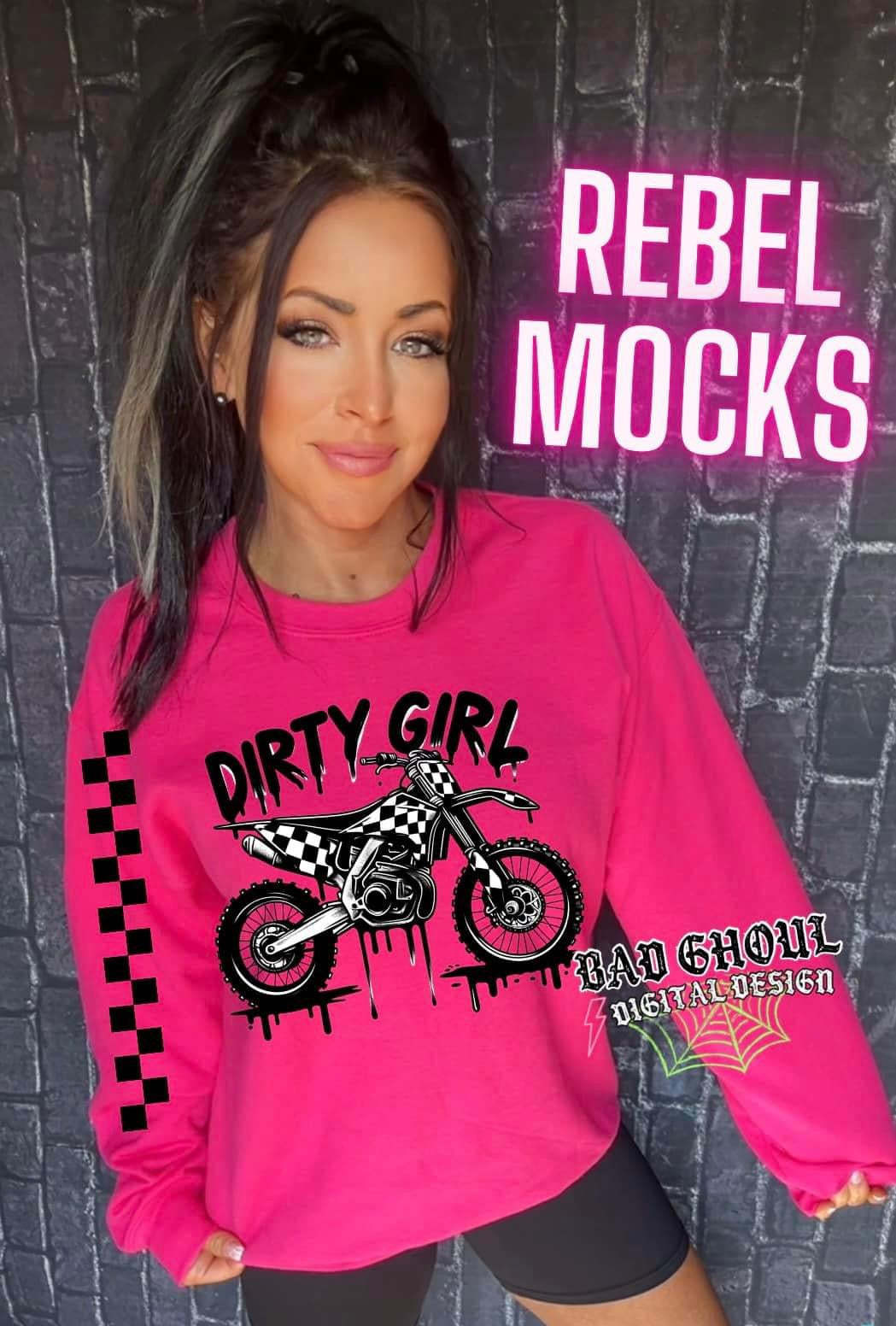 Dirty Girl Moto Sweatshirt Pullover With Sleeve Detail