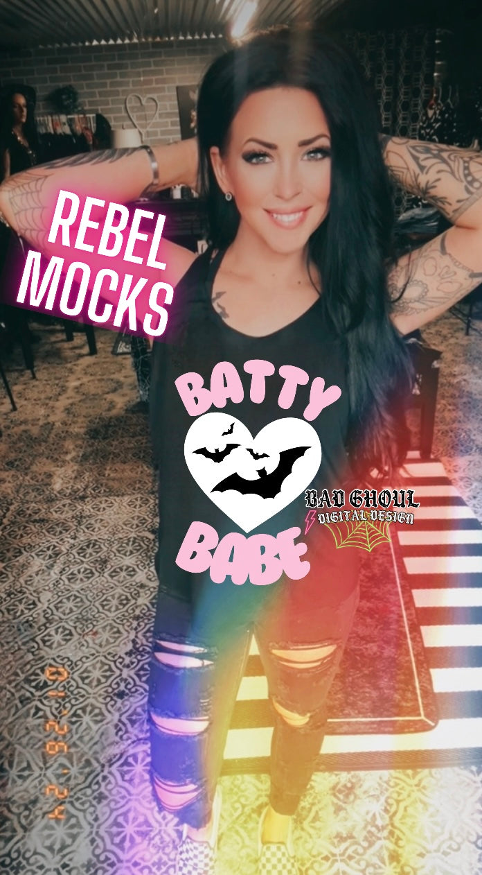 Batty Babe Black Tank