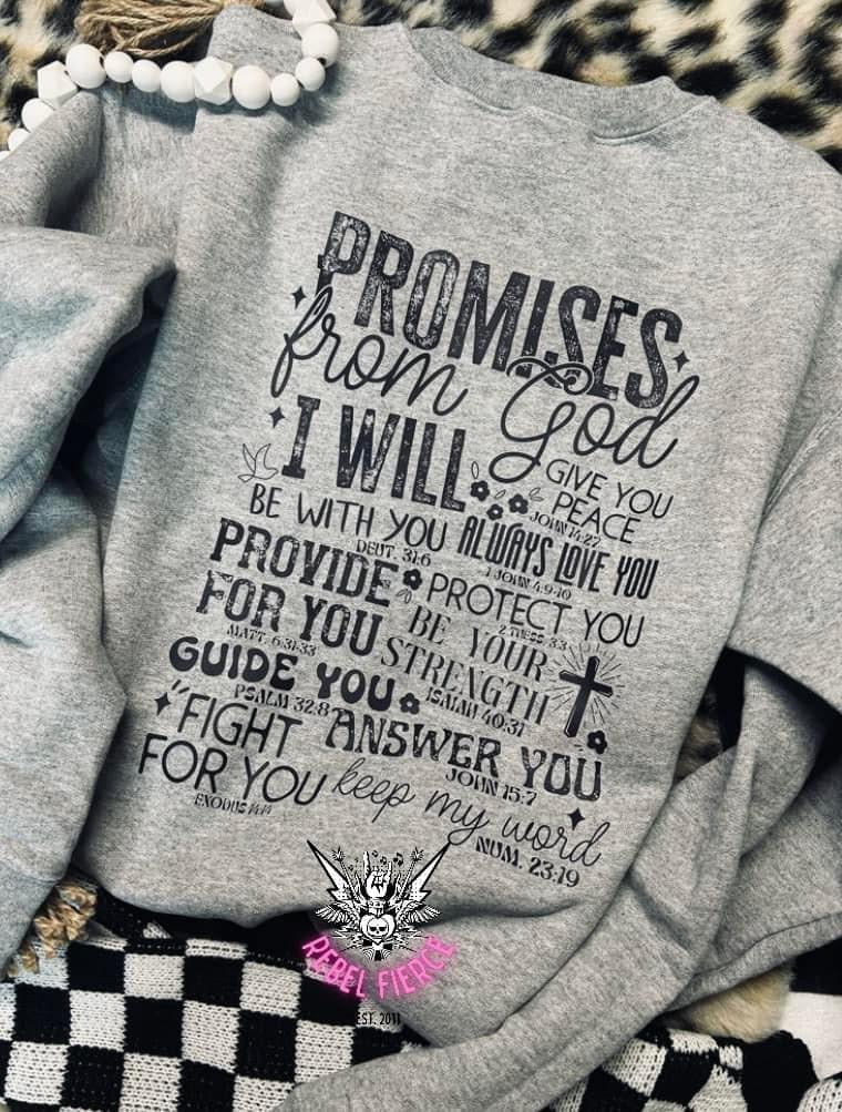 Gods Promises Ash Gray Crew Neck Sweatshirt