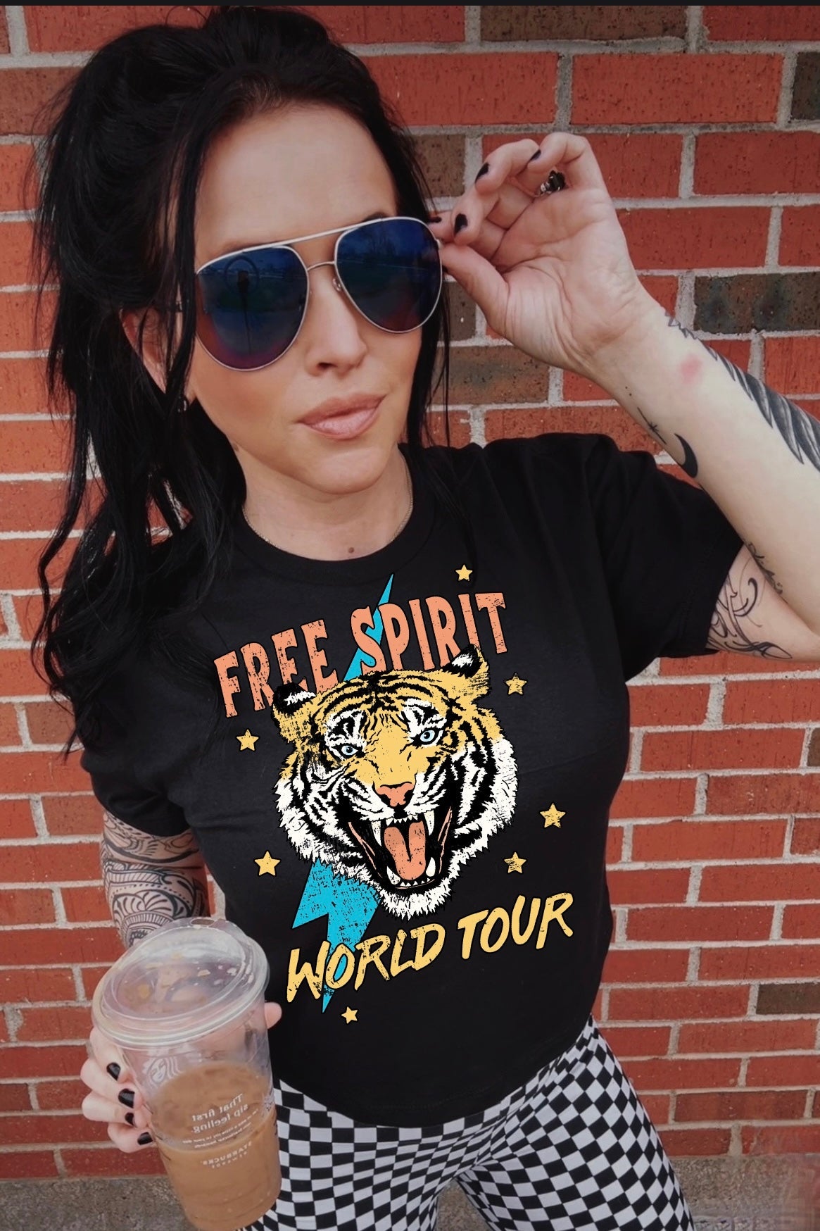 Free Spirit Concert Style Black Crop Tee