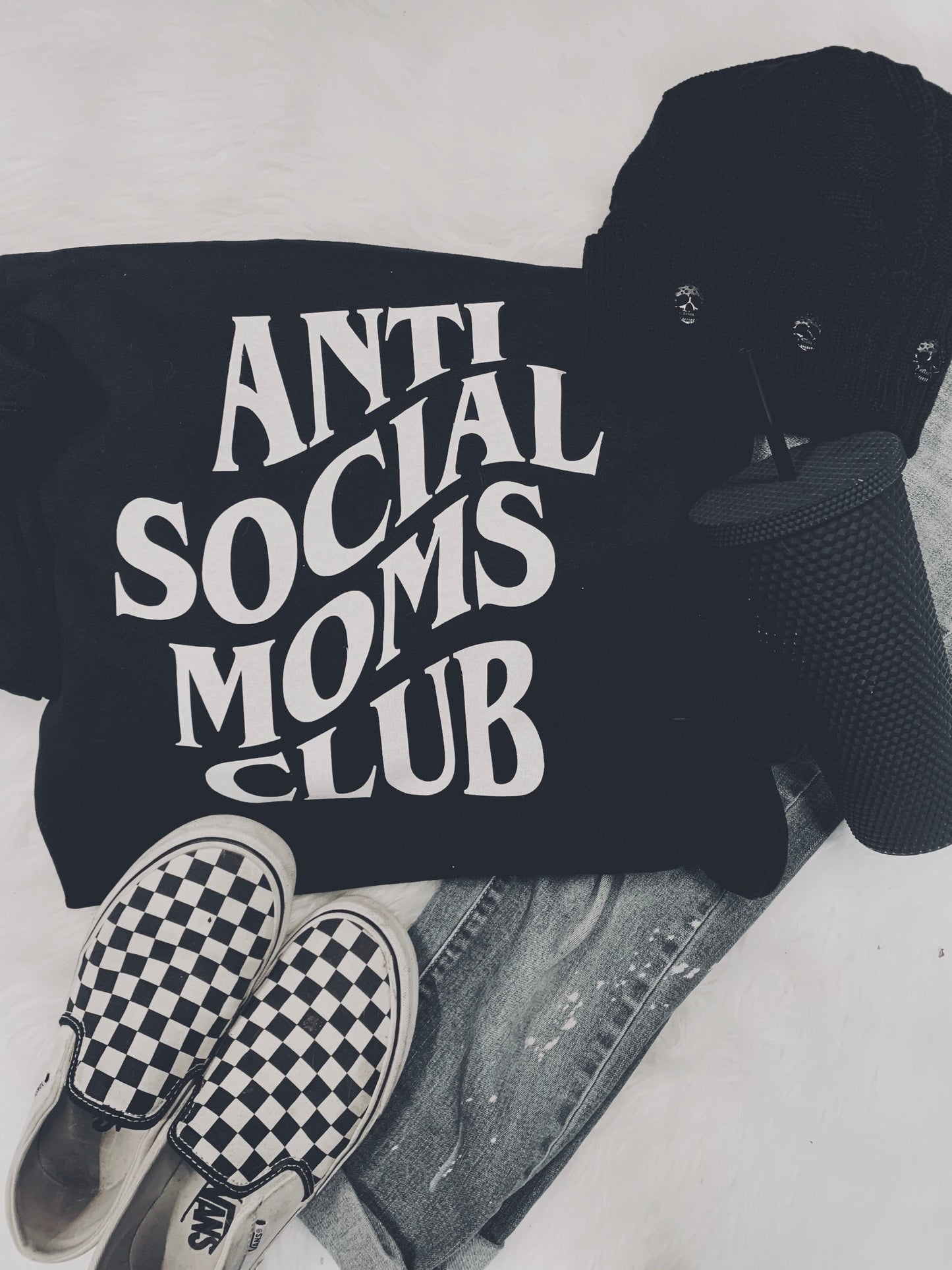 Anti Social Moms Club Black Crew Neck Sweatshirt