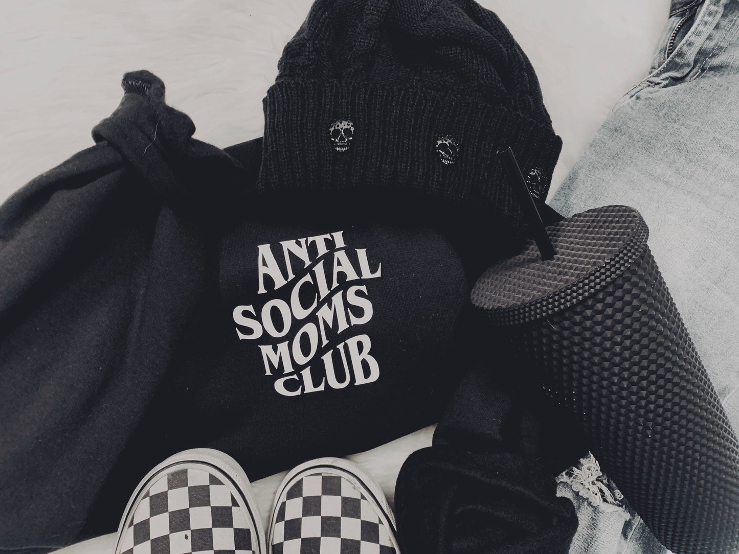 Anti Social Moms Club Black Crew Neck Sweatshirt