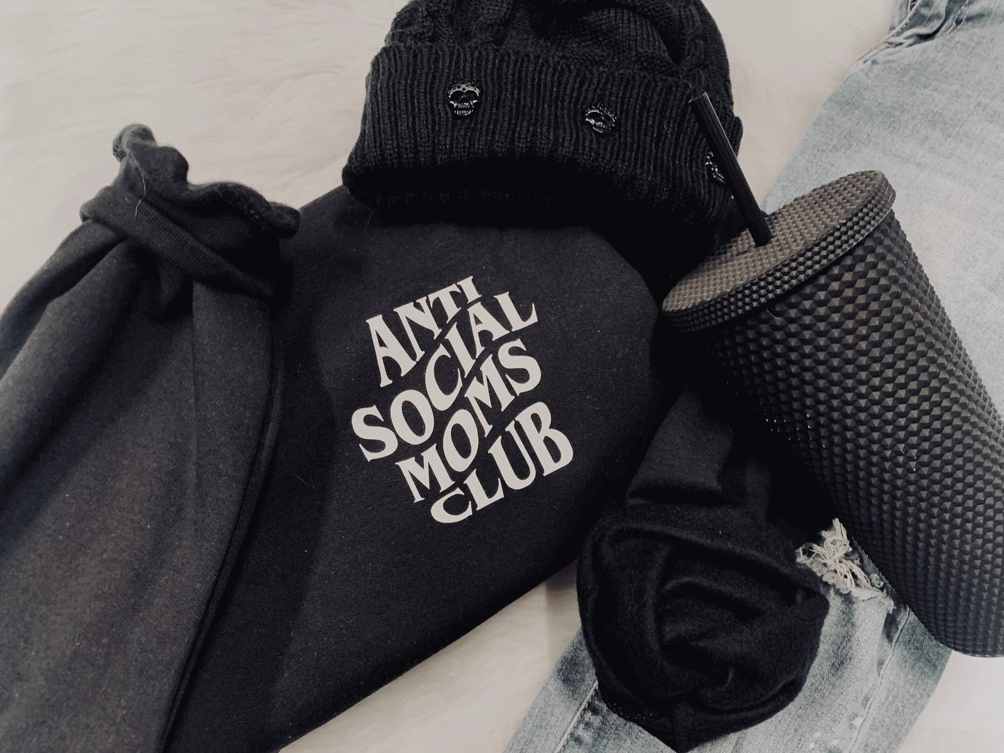 Anti Social Moms Club Black Crew Neck Sweatshirt