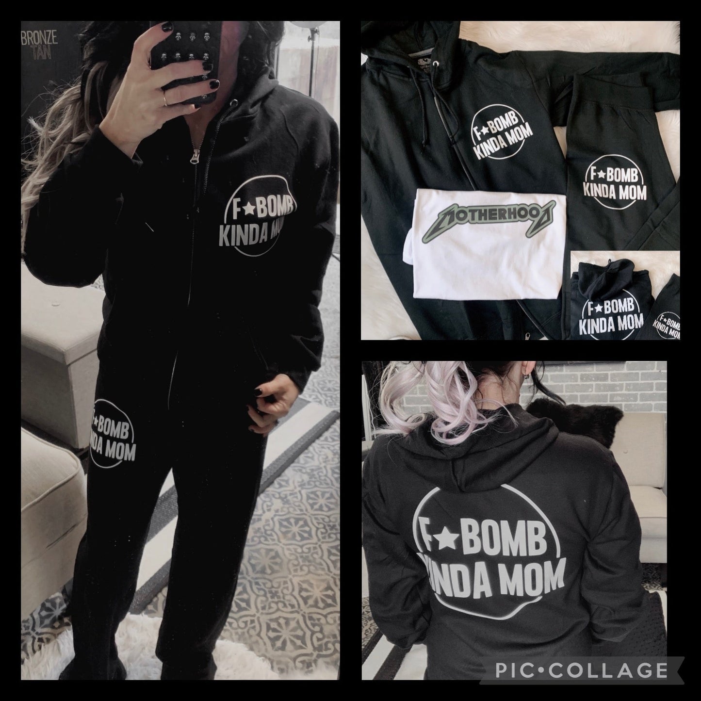 F Bomb Kinda Of Mom Zip Up Set