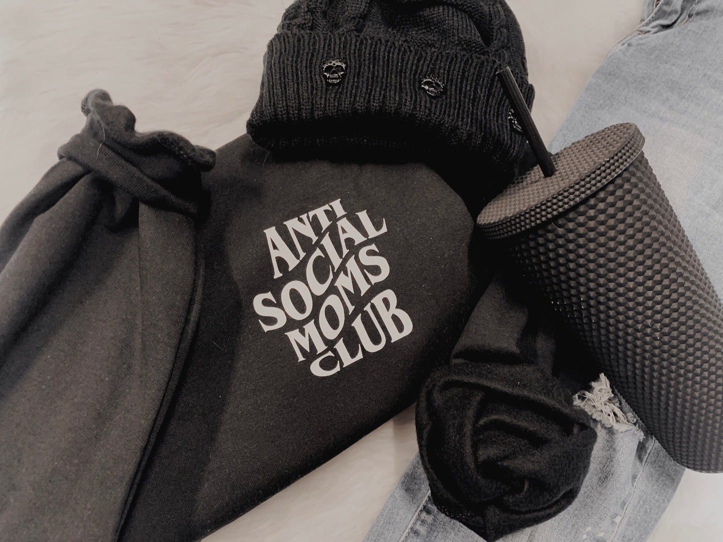 Anti Social Moms Club Black Crew Neck Sweatshirt