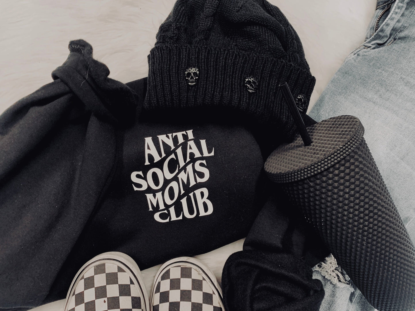 Anti Social Moms Club Black Crew Neck Sweatshirt